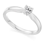 950 Platinum 0.25 Round Brilliant Cut Solitaire Diamond Ring F/VS1 Pobjoy Diamonds