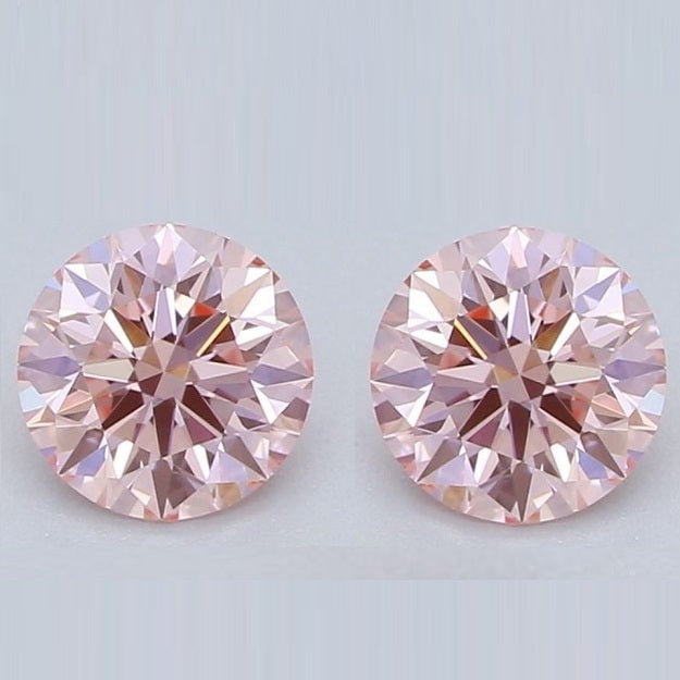 Lab Grown Fancy Pink Diamond Stud Earrings - VS1