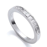 18K Gold Half Eternity Ring Princess Cut 0.50 CTW - Pobjoy Diamonds