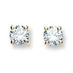 18K White/Yellow Gold 0.70 Carat Solitaire Diamond Stud Earrings H/Si - Pobjoy Diamonds