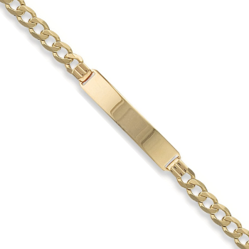  Curb 9K Yellow Gold Identity Bracelet