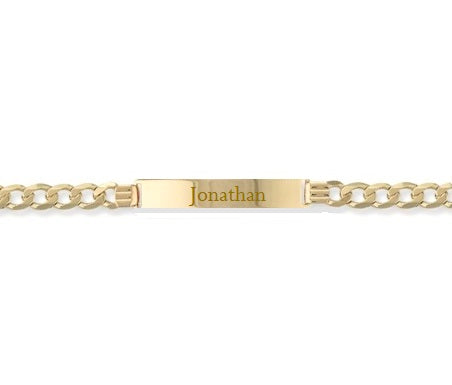 9K Yellow Gold Curb Identity Bracelet