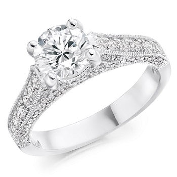 950 Platinum 1.80 CTW Diamond Hidden Halo & Shoulders Engagement Ring - F/VS1 - Pobjoy Diamonds