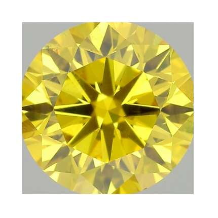 Fancy Vivid Yellow Round Cut Lab Grown Diamond 0.82 Carat - Pobjoy Diamonds