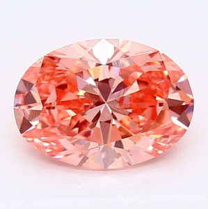 Fancy Intense Pink Oval Cut Lab Grown Diamond 1.01 Carat VS1 - Pobjoy Diamonds