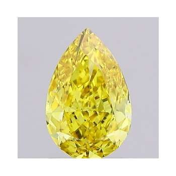 Fancy Intense Yellow Pear Cut Lab Grown Diamond 1.03 Carat VS2 - Pobjoy Diamonds