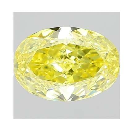 Fancy Intense Yellow Oval Cut Lab Grown Diamond 1.06 Carat VS2 - Pobjoy Diamonds