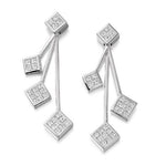 950 Platinum & Four Tier 1.10 CTW Diamond Drop Earrings