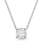 Prong Set Diamond Pendant Necklace 0.70 Carat F/Si1