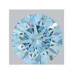 Fancy Intense Blue Round Cut Lab Grown Diamond 1.21 Carat - Pobjoy Diamonds