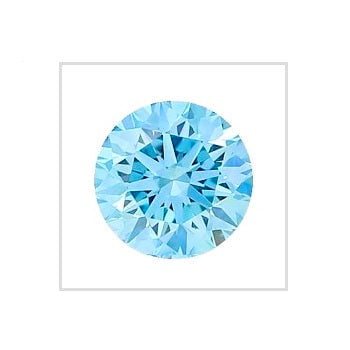 Fancy Intense Blue Round Cut Lab Grown Diamond 1.21 Carat - Pobjoy Diamonds