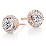 9K Gold Round Diamond Cluster Earrings 0.86 Carat - Pobjoy Diamonds