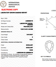 Load image into Gallery viewer, Pear Shape &amp; Halo Lab Diamond Ring 2.10 Carats Total