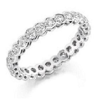 18K White Gold 1.5 Carat Diamond Full Eternity Ring - Pobjoy Diamonds