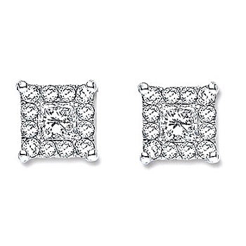 18K White Gold 0.25 Carat Diamond Stud Earrings - Pobjoy Diamonds