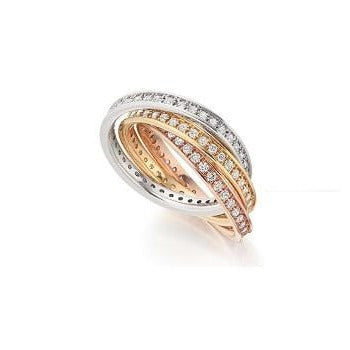 18K Russian Gold & Diamond 1.50 CTW Fully Eternity Ring - Pobjoy Diamonds