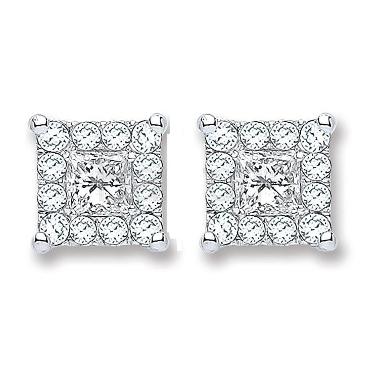 18K White Gold 0.25 Carat Diamond Stud Earrings - Pobjoy Diamonds