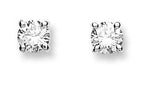 18K White Gold Claw Set Brilliant Round Cut Solitaire Diamond Earrings. Pobjoy Surrey