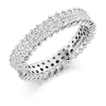 18K White Gold Double Row 2.5 CTW Diamond Full Eternity Ring - Pobjoy Diamonds