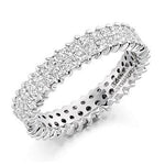 18K White Gold Double Row 2.5 CTW Diamond Full Eternity Ring - Pobjoy Diamonds