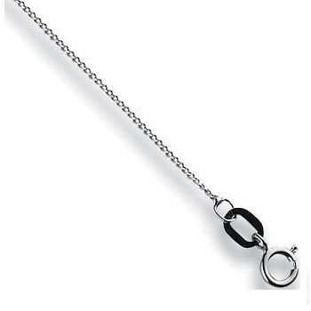 18K White Gold Diamond-Cut Ladies Curb Neck Chain - Pobjoy Diamonds