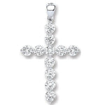 Gender Free 18K White Gold & Diamond Cross Pendant 0.70 Carats