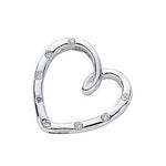 18K White Gold & Studded Diamond Heart Pendant - Pobjoy Diamonds