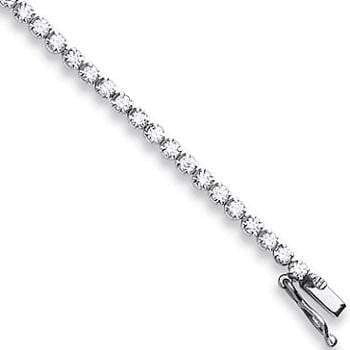 18K White Gold Diamond Tennis Bracelet 1.00 CTW-H/Si - Pobjoy Diamonds