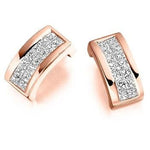 18K Gold Princess Cut 0.55 CTW Diamond Hug Earrings.-Pobjoy Diamonds