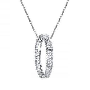 18K  White Gold 1.00 CTW Diamond Circle Pendant - Pobjoy Diamonds