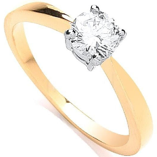 18K Yellow Gold 0.50 Carat Solitaire Ring - Pobjoy Diamonds