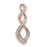 18K rose gold and diamond, twist drop earrings from Pobjoy Diamonds