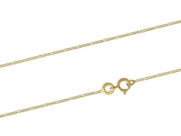 18K Yellow Gold Figaro Ladies Neck Chain By Pobjoy