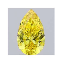 Load image into Gallery viewer, Fancy Intense Yellow Pear Cut Lab Grown Diamond 1.00 Carat Si1 - Pobjoy Diamonds