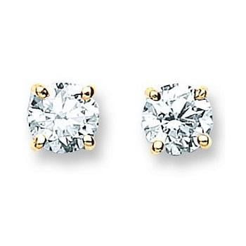 Bespoke 18K Gold Round Brilliant Cut Diamond Stud Earrings 0.60 To 1.40 CTW- G/VS2 - Pobjoy Diamonds