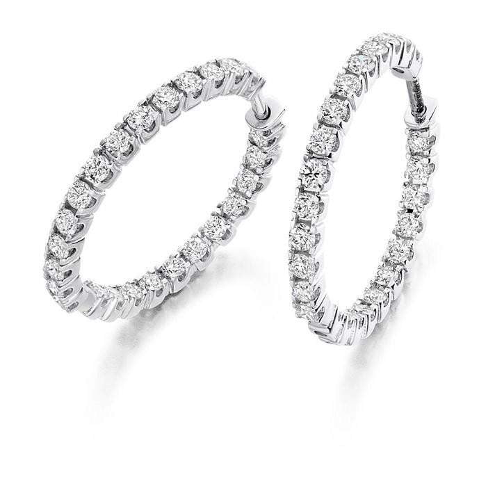 Platinum Diamond Hoop Earrings 1.00 Carat