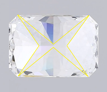 LAB DIAMOND RADIANT CUT 2.93 CARAT E/VVS2 EX EX