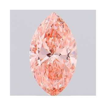 Fancy Vivid Pink Marquise Cut Lab Grown Diamond 2.04 Carat Si2 - Pobjoy Diamonds