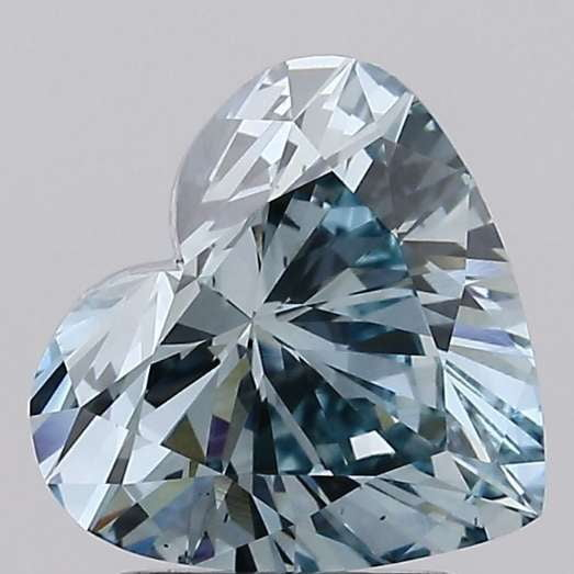 Fancy Intense Greenish Blue Heart Cut Lab Grown Diamond 2.00 Carat - Pobjoy Diamonds