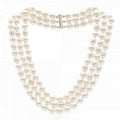 Triple Strand Freshwater Cultured Pearl Necklace & Silver Clasp - Pobjoy Diamonds