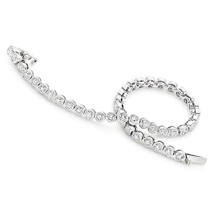 18K White Gold 4.00 CTW Diamond Tennis Bracelet By Pobjoy