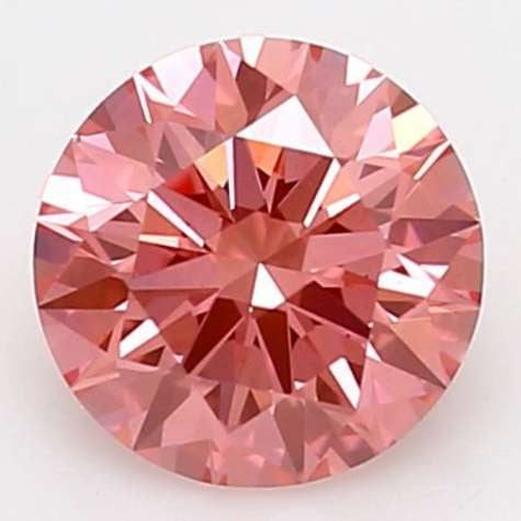 Fancy Intense Pink Round Brilliant Cut Lab Diamond 0.71 Carat - Pobjoy Diamonds