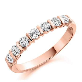 Bar Set Diamond Half Eternity Ring 0.50 Carat - Pobjoy Diamonds