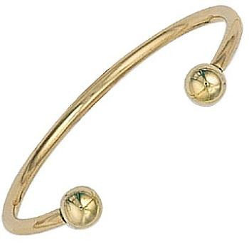 9K Solid Gold Baby Torque Bangle - Pobjoy Diamonds