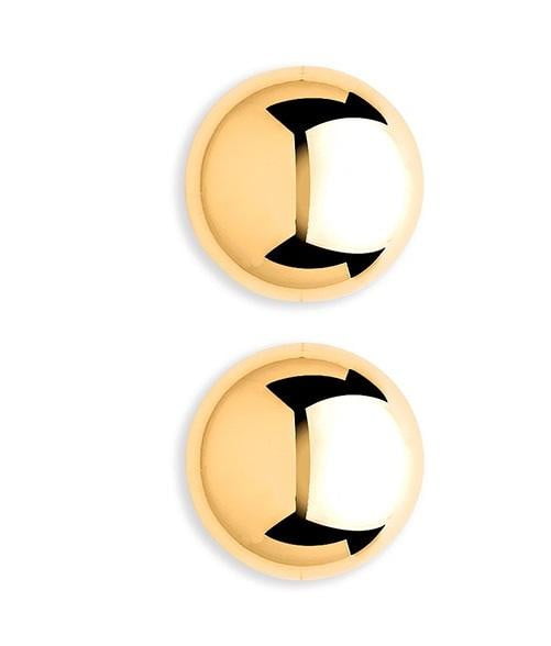 9 K Gold Large Ladies Ball Stud Earrings - Pobjoy Diamonds