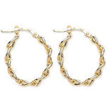 9K Yellow Gold Ladies Link Earrings-Pobjoy Diamonds