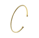 9K Yellow Gold Square Edge Torque Ladies Bangle - Pobjoy Diamonds