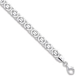 Flat Byzantine Mens White Gold Bracelet-Pobjoy Diamonds