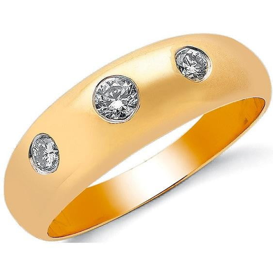 9K Yellow Gold Gents Diamond Ring H-I/Si - Pobjoy Diamonds