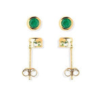 9K Yellow Gold & Emerald Small Stud Earrings - Pobjoy Diamonds